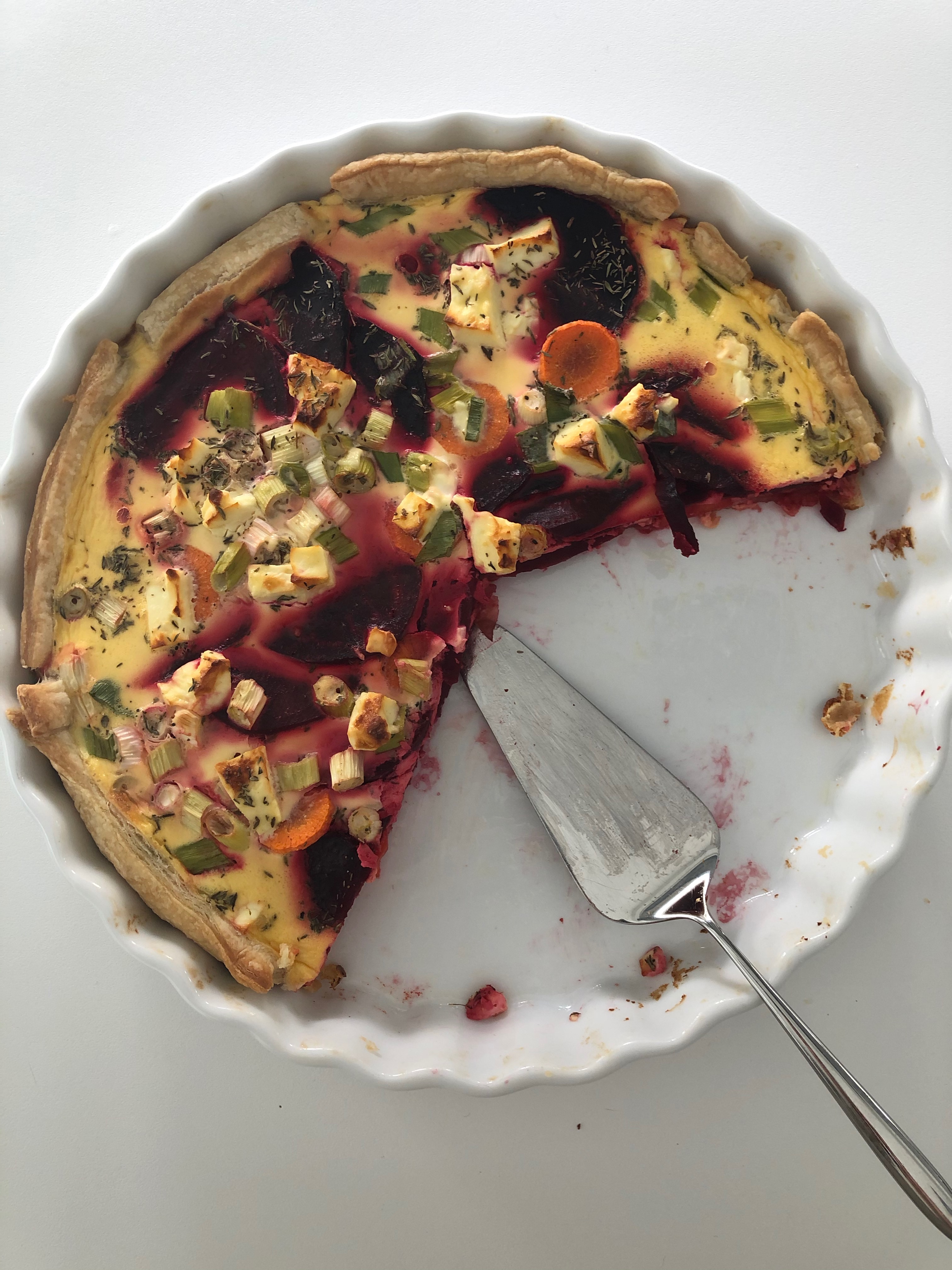Blätterteigtarte mit Roter Beete, Karotten, Frühlingszwiebeln und Feta ... Blätterteigtarte mit Roter Beete, Karotten, Frühlingszwiebeln und Feta ...
